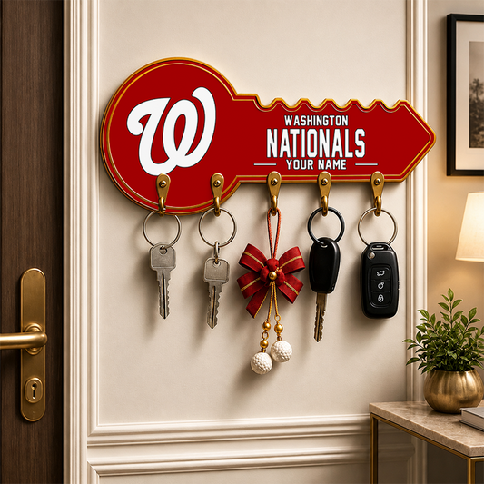 [FLASH SALE] NEW CUSTOMIZED MLB28 WNS WASHINGTON NATIONALS WALL KEY HOLDER FOR HOME