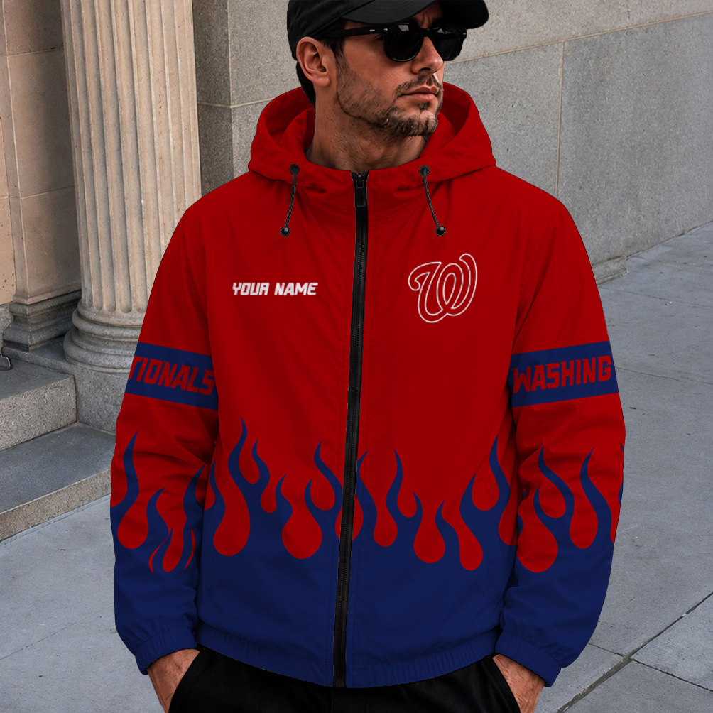 [FLASH SALE] NEW CUSTOMIZED MLB28 WNS WASHINGTON NATIONALS WINDBREAKER JACKET