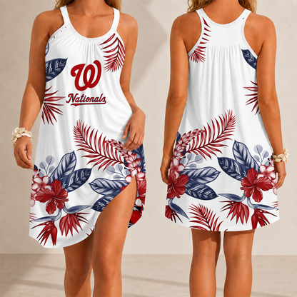 [FLASH SALE] NEW CUSTOMIZED MLB28 WNS WASHINGTON NATIONALS CAMISOLE DRESS