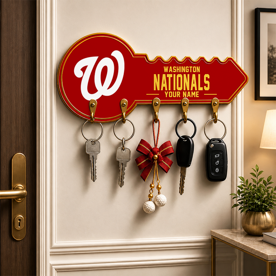 [FLASH SALE] NEW CUSTOMIZED MLB28 WNS WASHINGTON NATIONALS WALL KEY HOLDER FOR HOME