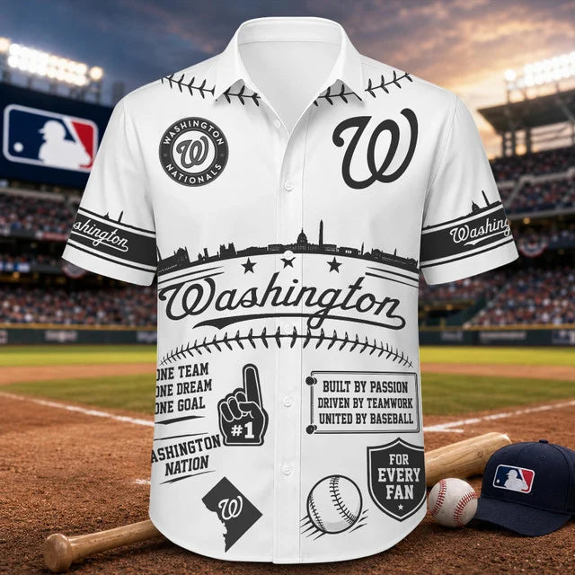 [FLASH SALE] NEW CUSTOMIZED MLB28 WNS WASHINGTON NATIONALS UNISEX HAWAIIAN SHIRT