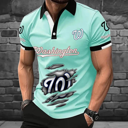 [FLASH SALE] NEW CUSTOMIZED MLB28 WNS WASHINGTON NATIONALS POLO SHIRT