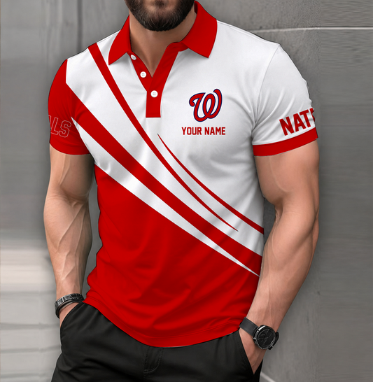 [FLASH SALE] NEW CUSTOMIZED MLB28 WNS WASHINGTON NATIONALS POLO SHIRT