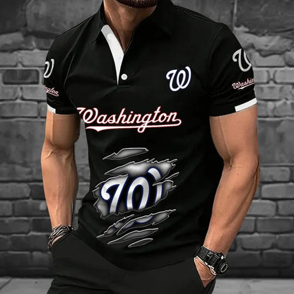 [FLASH SALE] NEW CUSTOMIZED MLB28 WNS WASHINGTON NATIONALS POLO SHIRT