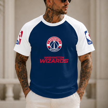 [HOT DEAL] NEW CUSTOMIZED NBA28 WWI WASHINGTON WIZARDS RAGLAN TEE