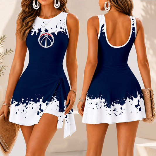 [HOT DEAL] NEW CUSTOMIZED NBA28 WWI WASHINGTON WIZARDS WOMEN'S SUMMER SKORT DRESS