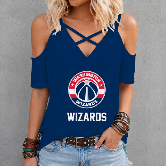 [HOT DEAL] NEW CUSTOMIZED NBA28 WWI WASHINGTON WIZARDS CRISS CROSS V-NECK TOP