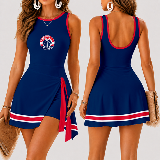 [HOT DEAL] NEW CUSTOMIZED NBA28 WWI WASHINGTON WIZARDS WOMEN'S SUMMER SKORT DRESS