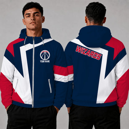 [HOT DEAL] NEW CUSTOMIZED NBA28 WWI WASHINGTON WIZARDS WINDBREAKER JACKET