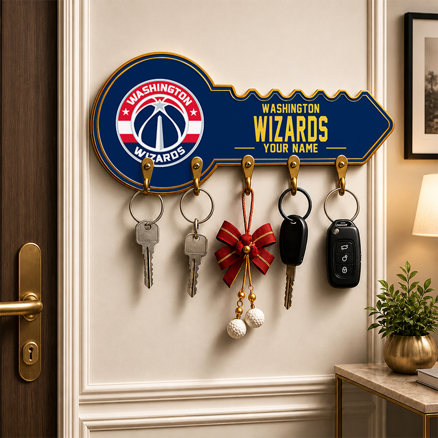 [HOT DEAL] NEW CUSTOMIZED NBA28 WWI WASHINGTON WIZARDS WALL KEY HOLDER FOR HOME