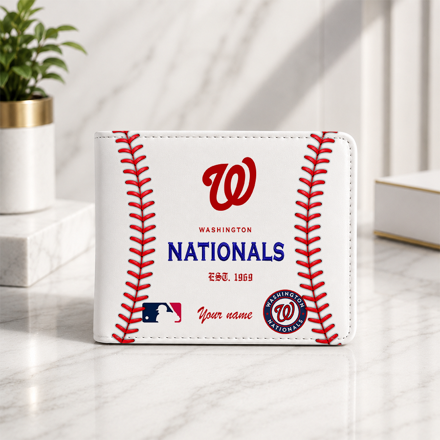 [FLASH SALE] NEW CUSTOMIZED MLB28 WNS WASHINGTON NATIONALS LEATHER WALLET