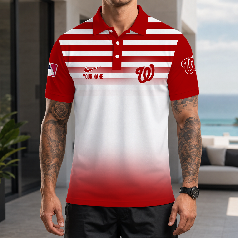 [FLASH SALE] NEW CUSTOMIZED MLB28 WNS WASHINGTON NATIONALS POLO SHIRT