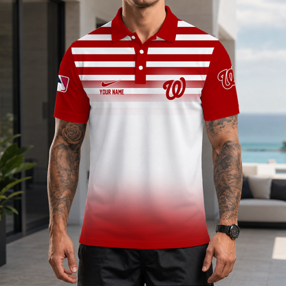 [FLASH SALE] NEW CUSTOMIZED MLB28 WNS WASHINGTON NATIONALS POLO SHIRT