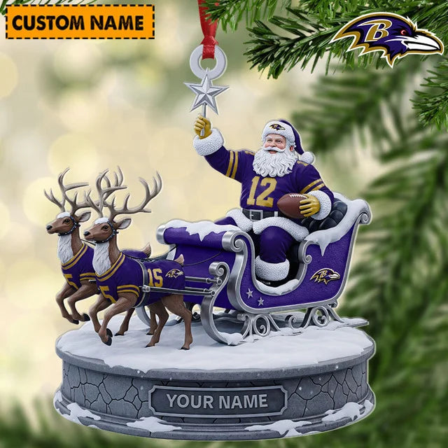 [SPECIAL OFFER] NEW CUSTOMIZED NFL28 BTR BALTIMORE RAVENS CHRISTMAS ACRYLIC ORNAMENT