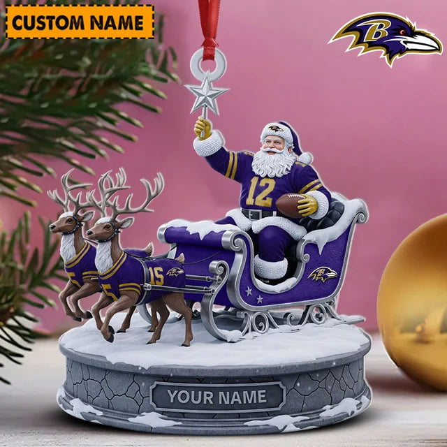 [SPECIAL OFFER] NEW CUSTOMIZED NFL28 BTR BALTIMORE RAVENS CHRISTMAS ACRYLIC ORNAMENT