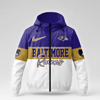 [SPECIAL OFFER] NEW CUSTOMIZED NFL28 BTR BALTIMORE RAVENS WINDBREAKER JACKET