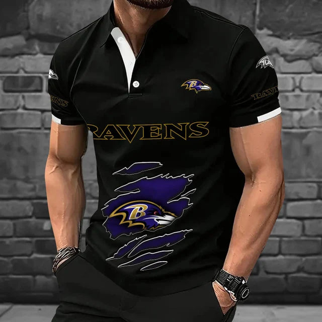 [SPECIAL OFFER] NEW CUSTOMIZED NFL28 BTR BALTIMORE RAVENS POLO SHIRT