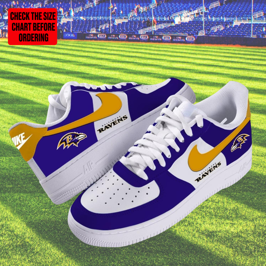 [SPECIAL OFFER] NEW CUSTOMIZED NFL28 BTR BALTIMORE RAVENS AF1 SHOES