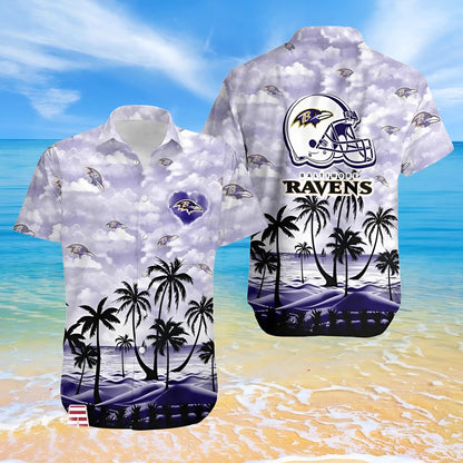 [SPECIAL OFFER] NEW CUSTOMIZED NFL28 BTR BALTIMORE RAVENS UNISEX HAWAIIAN SHIRT