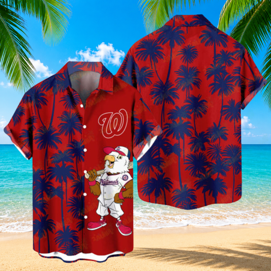 [FLASH SALE] NEW CUSTOMIZED MLB28 WNS WASHINGTON NATIONALS UNISEX HAWAIIAN SHIRT