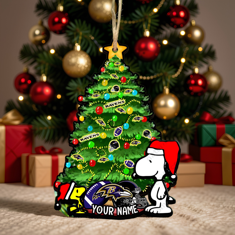 [SPECIAL OFFER] NEW CUSTOMIZED NFL28 BTR BALTIMORE RAVENS CHRISTMAS ACRYLIC ORNAMENT