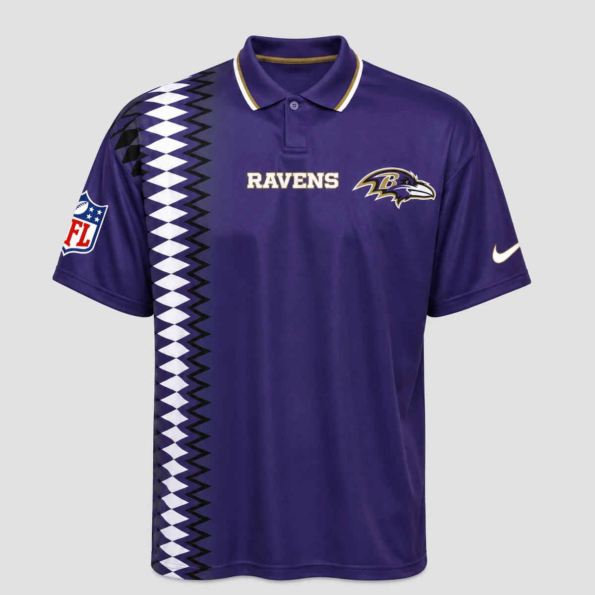 [SPECIAL OFFER] NEW CUSTOMIZED NFL28 BTR BALTIMORE RAVENS POLO SHIRT