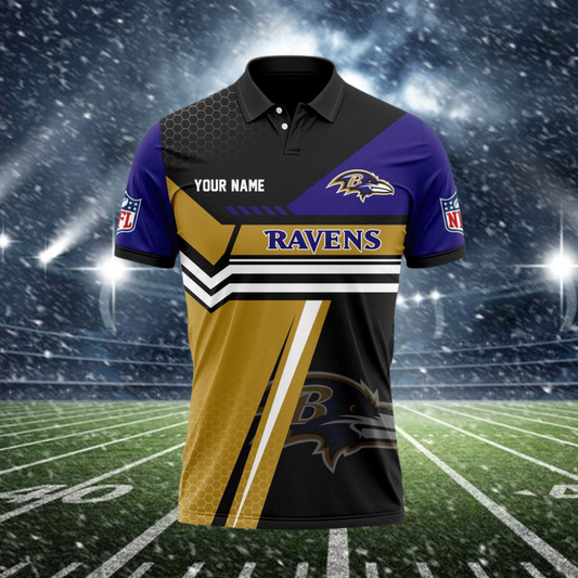 [SPECIAL OFFER] NEW CUSTOMIZED NFL28 BTR BALTIMORE RAVENS POLO SHIRT