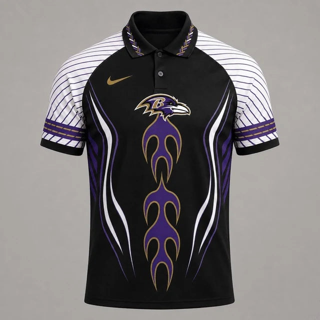 [SPECIAL OFFER] NEW CUSTOMIZED NFL28 BTR BALTIMORE RAVENS POLO SHIRT