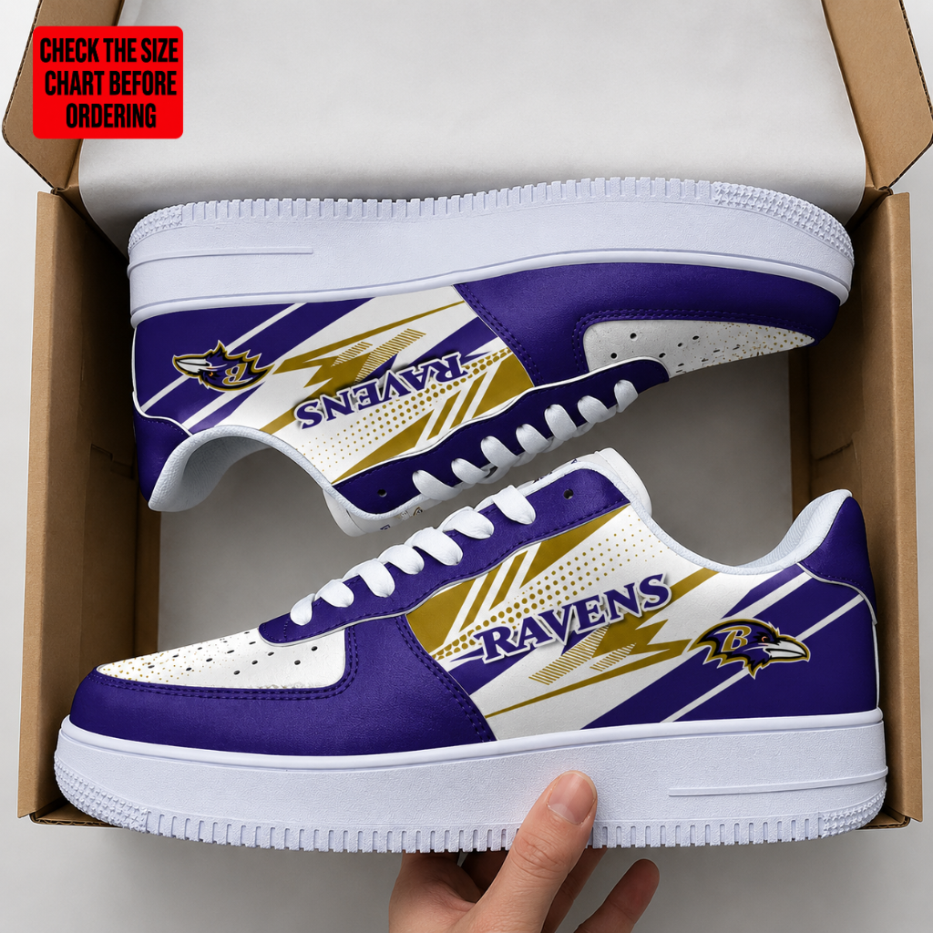[SPECIAL OFFER] NEW CUSTOMIZED NFL28 BTR BALTIMORE RAVENS AF1 SNEAKERS