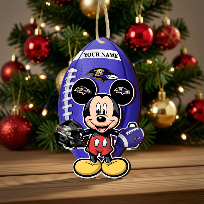 [SPECIAL OFFER] NEW CUSTOMIZED NFL28 BTR BALTIMORE RAVENS CHRISTMAS ACRYLIC ORNAMENT