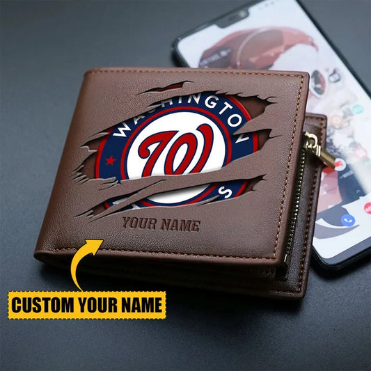 [FLASH SALE] NEW CUSTOMIZED MLB28 WNS WASHINGTON NATIONALS LEATHER WALLET