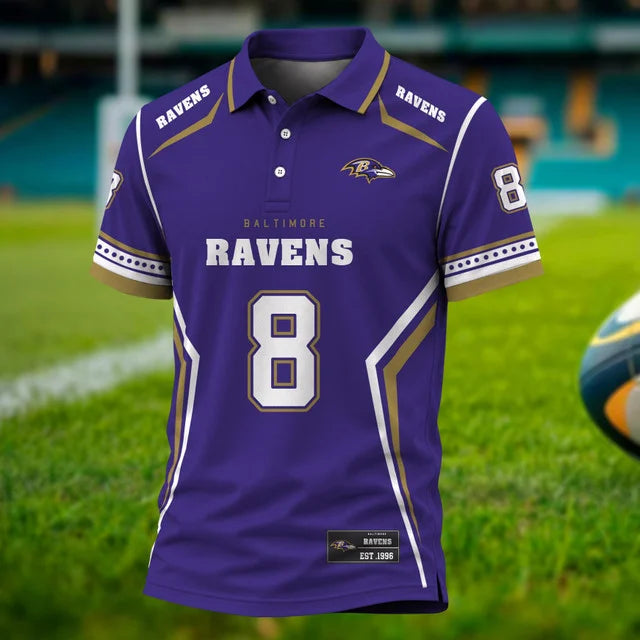 [SPECIAL OFFER] NEW CUSTOMIZED NFL28 BTR BALTIMORE RAVENS POLO SHIRT