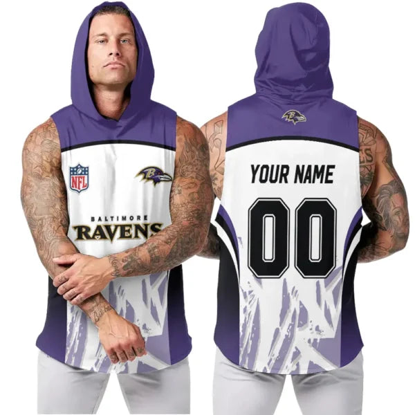 [SPECIAL OFFER] NEW CUSTOMIZED NFL28 BTR BALTIMORE RAVENS HOODED TANK TOP