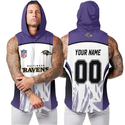 [SPECIAL OFFER] NEW CUSTOMIZED NFL28 BTR BALTIMORE RAVENS HOODED TANK TOP