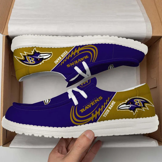 [SPECIAL OFFER] NEW CUSTOMIZED NFL28 BTR BALTIMORE RAVENS LOAFER SHOES