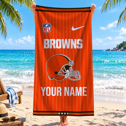 [SPECIAL OFFER] NEW CUSTOMIZED NFL29 CLB CLEVELAND BROWNS BEACH TOWEL
