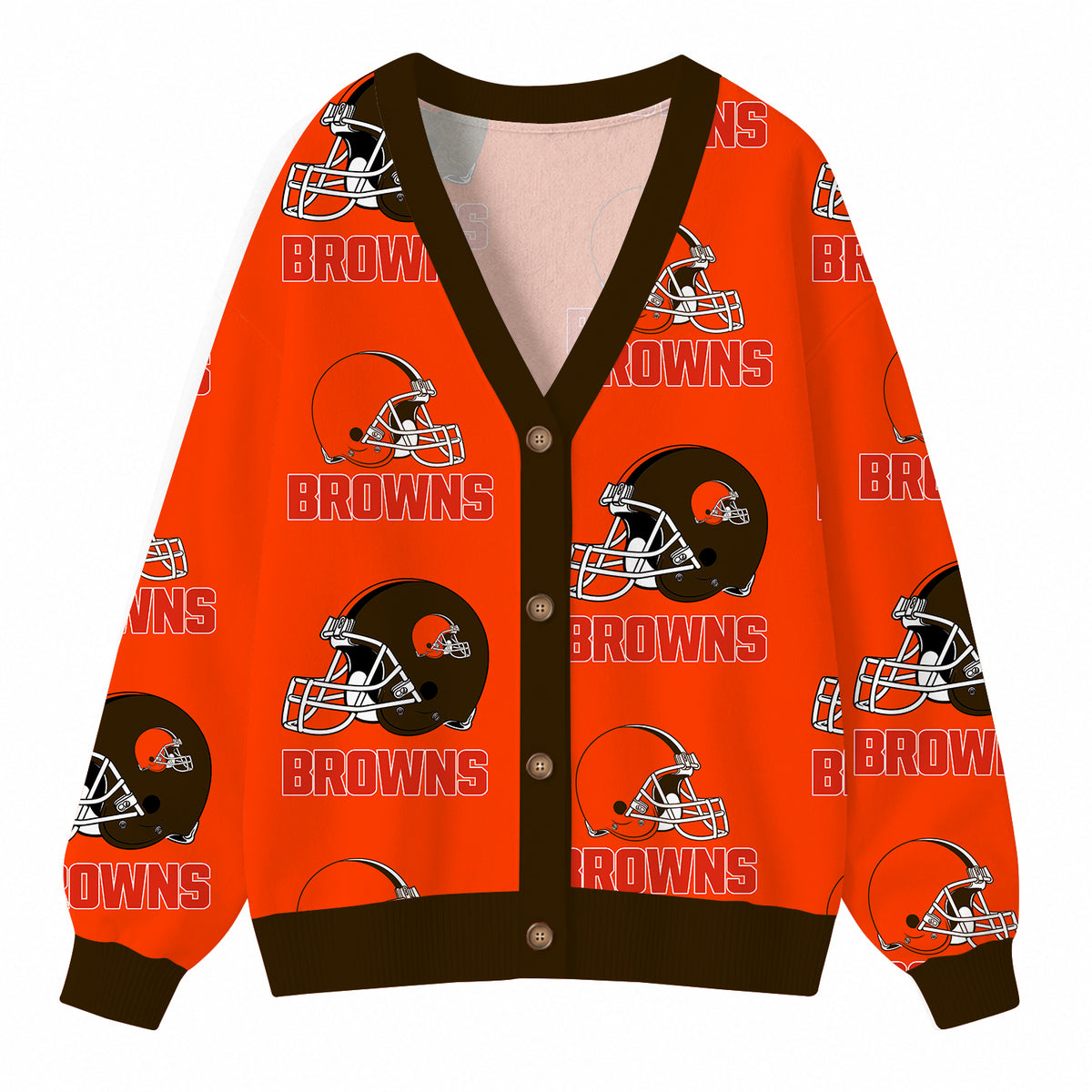 [SPECIAL OFFER] NEW CUSTOMIZED NFL29 CLB CLEVELAND BROWNS CARDIGAN