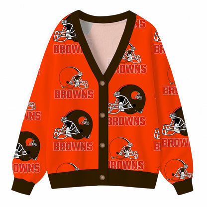 [SPECIAL OFFER] NEW CUSTOMIZED NFL29 CLB CLEVELAND BROWNS CARDIGAN