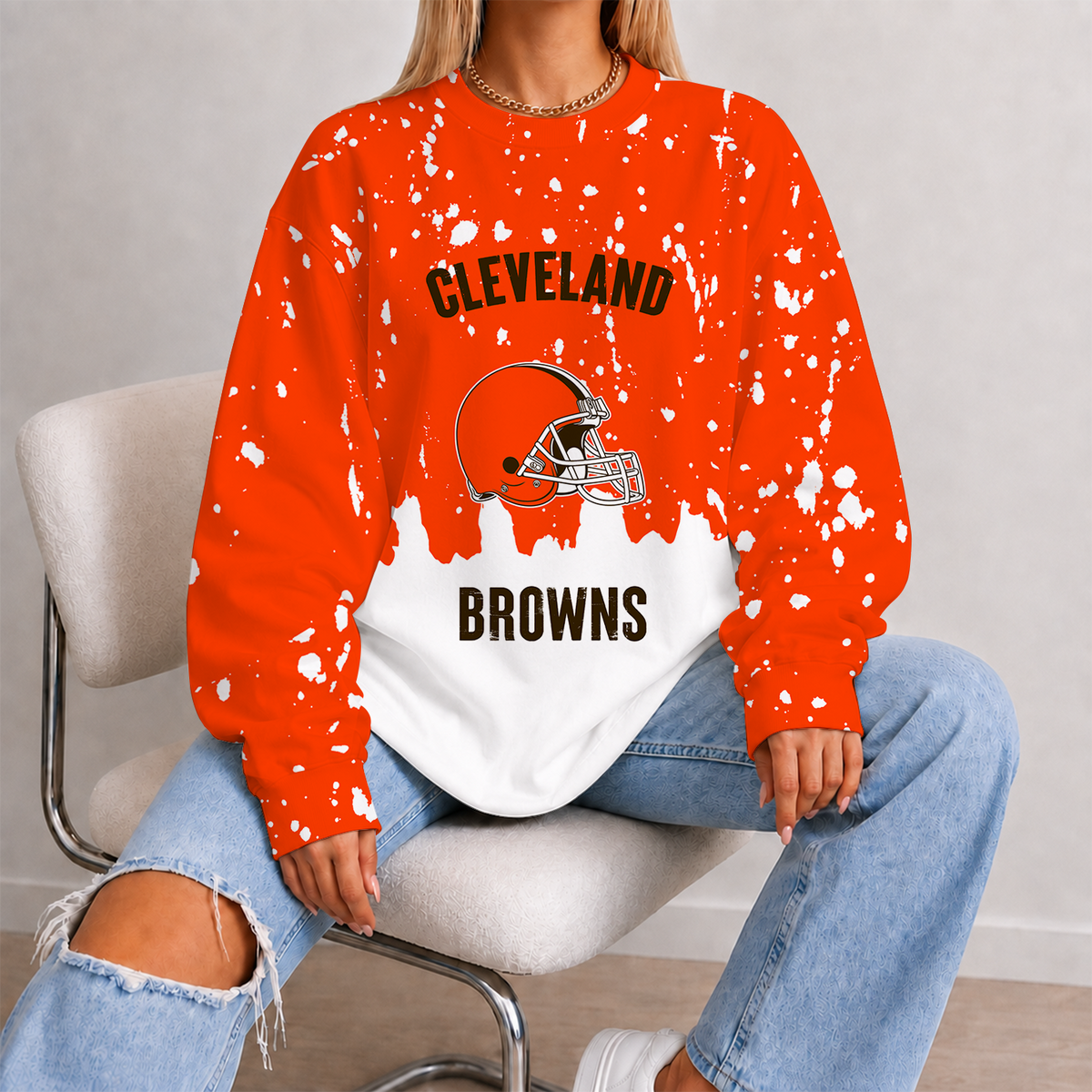 [SPECIAL OFFER] NEW CUSTOMIZED NFL29 CLB CLEVELAND BROWNS UNISEX SWEATSHIRT