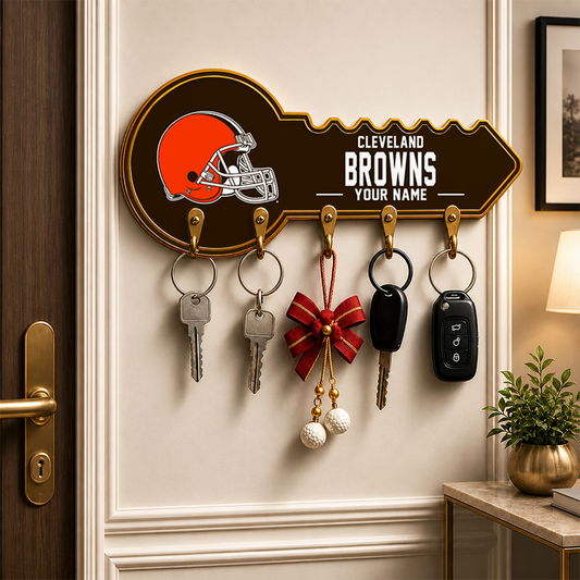 [SPECIAL OFFER] NEW CUSTOMIZED NFL29 CLB CLEVELAND BROWNS WALL KEY HOLDER FOR HOME
