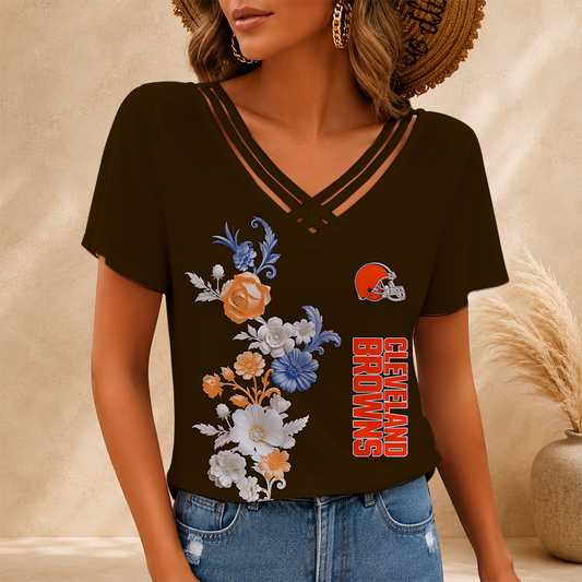 [SPECIAL OFFER] NEW CUSTOMIZED NFL29 CLB CLEVELAND BROWNS V-NECK SHIRT
