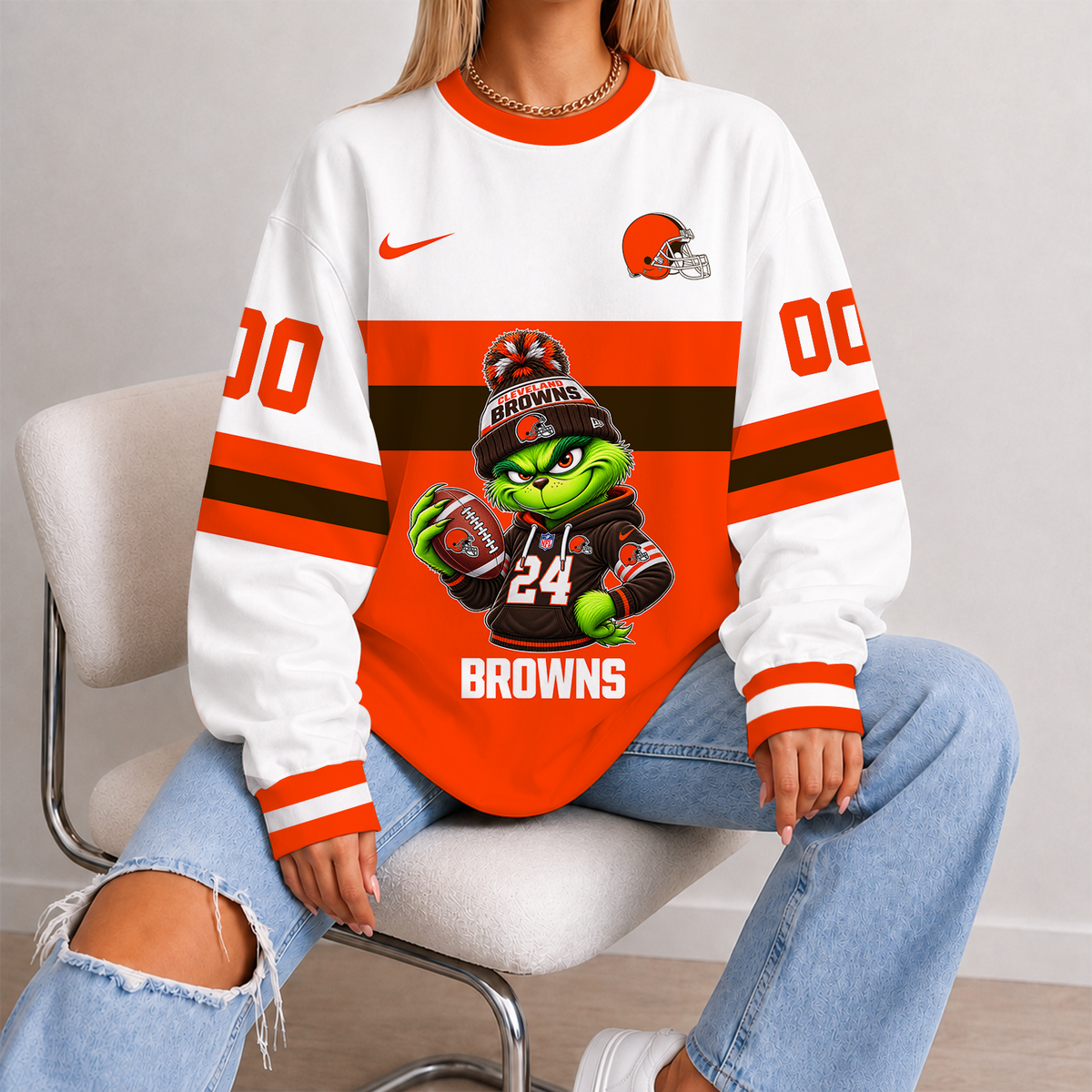 [SPECIAL OFFER] NEW CUSTOMIZED NFL29 CLB CLEVELAND BROWNS UNISEX SWEATSHIRT