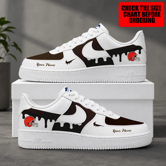 [SPECIAL OFFER] NEW CUSTOMIZED NFL29 CLB CLEVELAND BROWNS AF1 SHOES