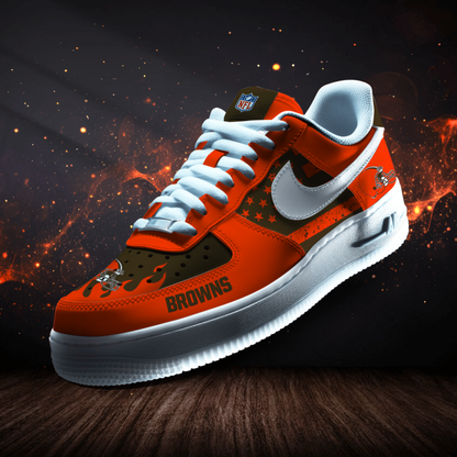 LIMITED EDITION - NEW CUSTOMIZED NFL29 CLB CLEVELAND BROWNS AF1 SNEAKERS