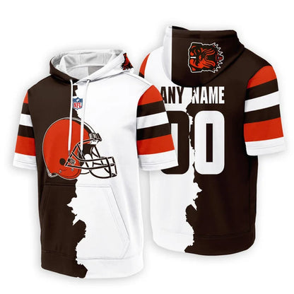 [SPECIAL OFFER] NEW CUSTOMIZED NFL29 CLB CLEVELAND BROWNS SHORT SLEEVE HOODIE T-SHIRT
