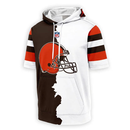 [SPECIAL OFFER] NEW CUSTOMIZED NFL29 CLB CLEVELAND BROWNS SHORT SLEEVE HOODIE T-SHIRT