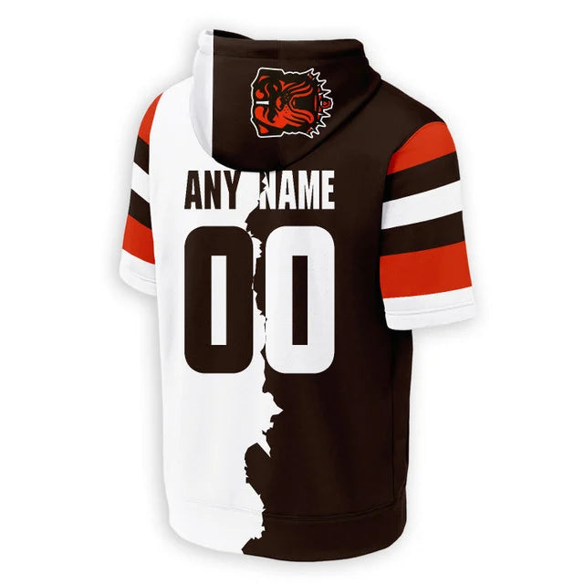 [SPECIAL OFFER] NEW CUSTOMIZED NFL29 CLB CLEVELAND BROWNS SHORT SLEEVE HOODIE T-SHIRT