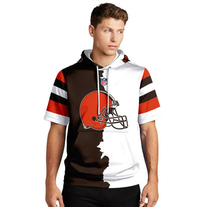 [SPECIAL OFFER] NEW CUSTOMIZED NFL29 CLB CLEVELAND BROWNS SHORT SLEEVE HOODIE T-SHIRT