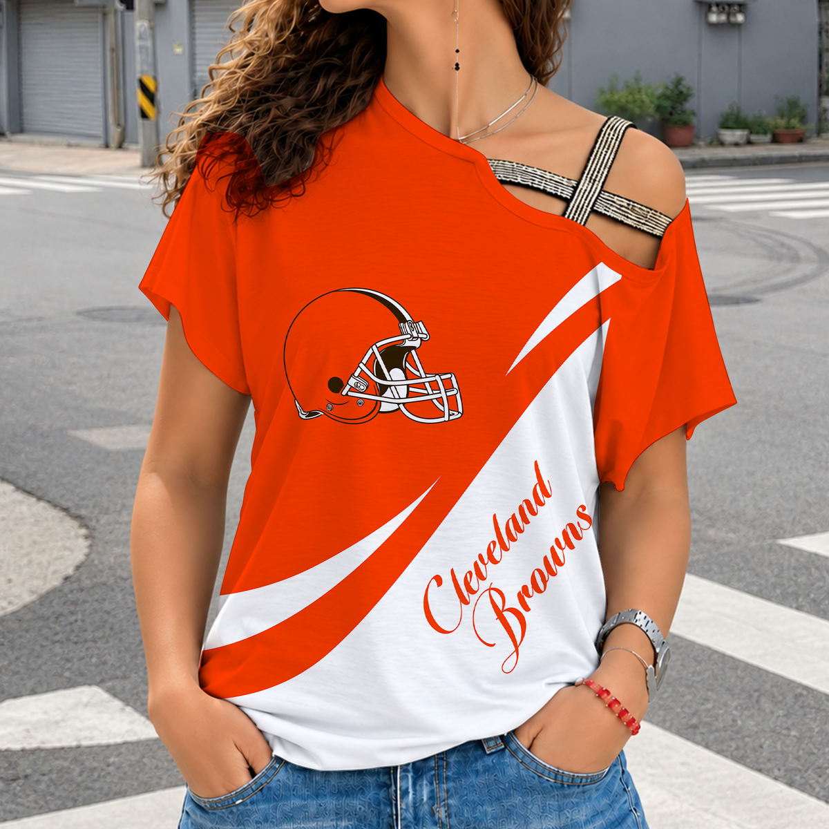 [SPECIAL OFFER] NEW CUSTOMIZED NFL29 CLB CLEVELAND BROWNS SHOULDER SHIRT