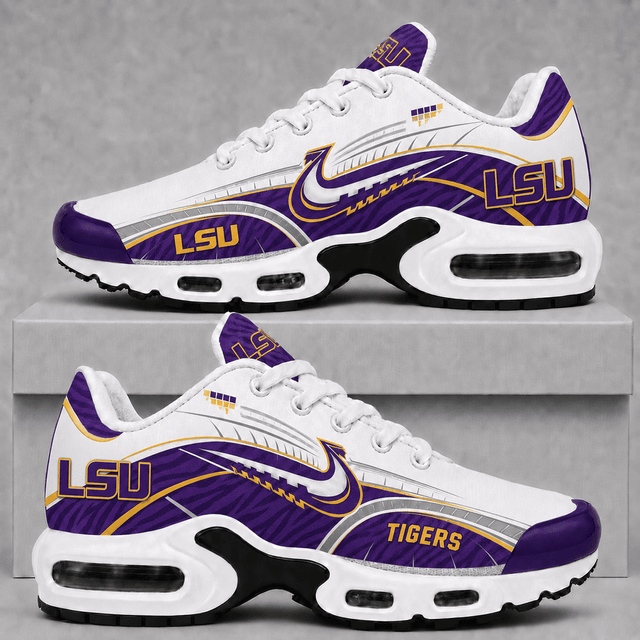 [FAN FAVORITE] NEW CUSTOMIZED NCAA FBS29 LST LSU TIGERS AIR MAX PLUS SNEAKERS